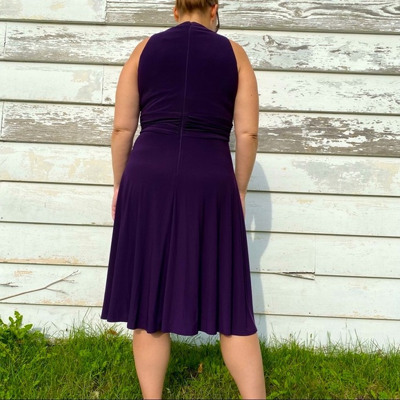 Jessica Howard Plum Purple V-neck Cocktail Dress sz 14 - Picture 5 of 10